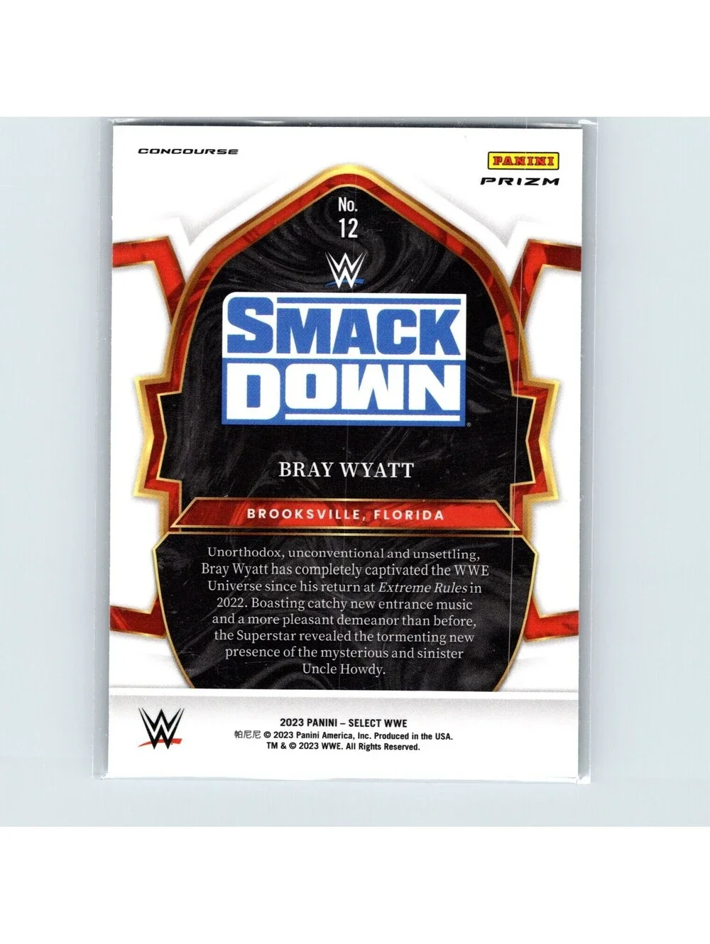 2023 Panini Select WWE Bray Wyatt #12 Silver Prizm